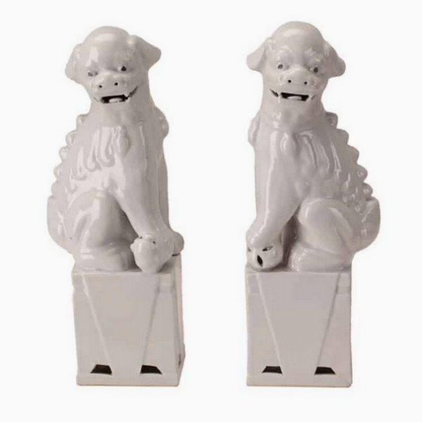 WHITE FU DOG SET